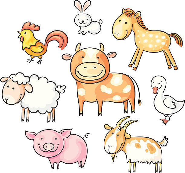 Image of Assorted Cartoon Farm Animals